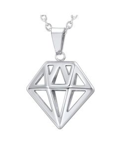 Mendes heren ketting Edelstaal Diamant Zilverkleurig
