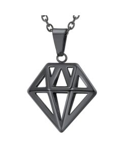Mendes heren ketting Edelstaal Diamant Zwart