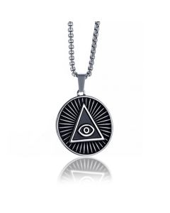 Mendes heren ketting Edelstaal Eye of Povidence