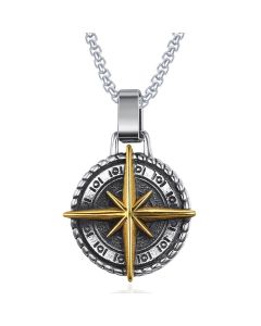 Mendes heren ketting Edelstaal Kompas Amulet