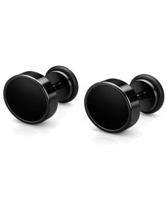 Mendes heren oorbellen Edelstaal Zwart