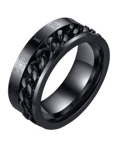 Mendes heren ring Cuban Link Roman Numeral Black