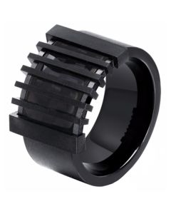 Mendes heren ring Zwart Edelstaal met Carbon-19mm