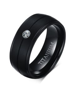 Mendes herenring Titanium Black Zircon