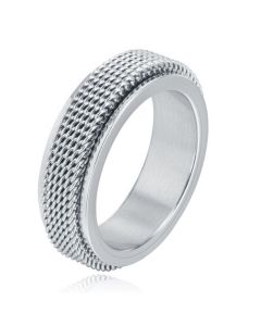 Mendes Jewelry Mesh Ring - Spinner Silver