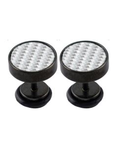 Mendes Jewelry Stud oorbellen Carbon Silver