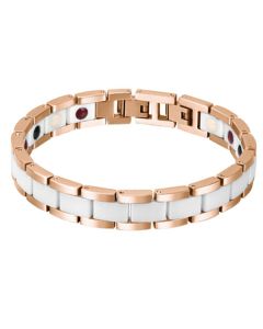 Mendes Keramieken Heren Armband Magnetische Power Rose Wit