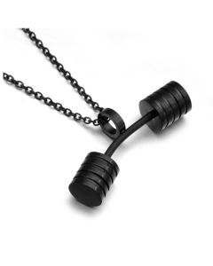 Mendes kettinghanger Barbell Edelstaal Zwart