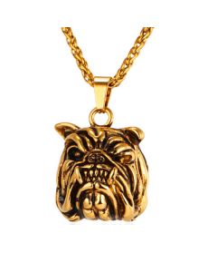 Mendes heren kettinghanger Bulldog Goudkleurig