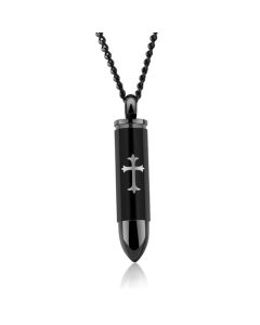 Mendes kettinghanger Edelstaal Black Bullet Cross