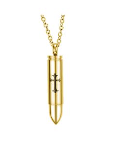 Mendes kettinghanger Edelstaal Goudkleurig Bullet Cross
