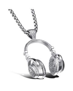 Mendes heren kettinghanger Headphone Silver