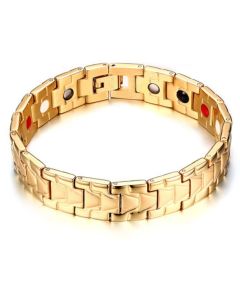 Mendes mannen armband Edelstaal Energie Magneten Goudkleurig