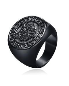 Mendes Nordic Ring - Runic Wolf Black
