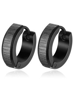 Mendes Rune Script Oorring - Black Viking