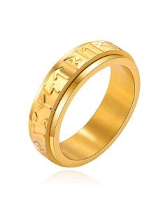 Mendes Viking Script Ring - Edelstaal Goud