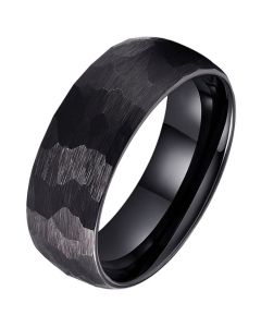 Tom Jaxon wolfraam Ring Facet Mat Zwart