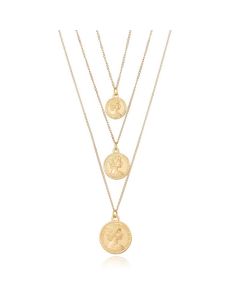 Multi layer dames ketting Goudkleurig Coins
