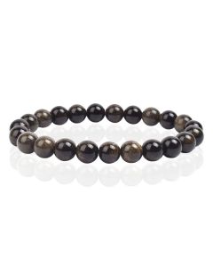 Natuursteen Armband met 8mm Kralen Memphis - Gold Obsidian
