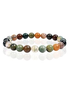 Natuursteen Armband met 8mm Kralen Memphis - Indian Agate