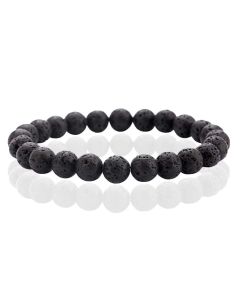 Natuursteen Armband met 8mm Kralen Memphis - Lava
