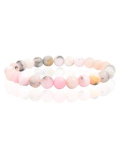 Natuursteen Armband met 8mm Kralen Memphis - Pink Opal
