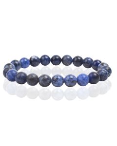Natuursteen Armband met 8mm Kralen Memphis - Sodalite Dark