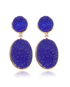 Ovale Deja Oorhangers - Resin Blue
