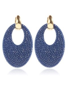 Ovale dames oorbellen Cilla Jewels Blauw Goudkleurig