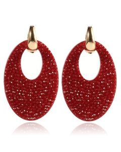 Ovale dames oorbellen Cilla Jewels Bordeaux Goudkleurig