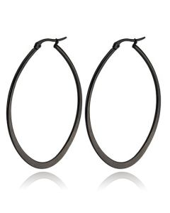 Ovale oorbellen Cilla Jewels Edelstaal Zwart