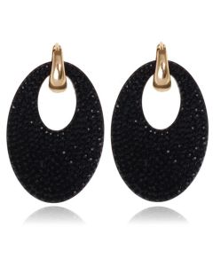 Ovale oorbellen Cilla Jewels Goud Zwart