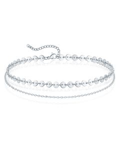 Pailetten Enkelband Duo - Zilver