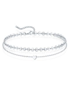 Pailetten Enkelband Heart - Zilver
