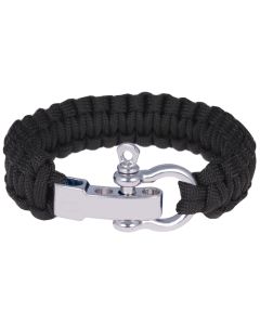 Paracord armband Zwart met Zilver