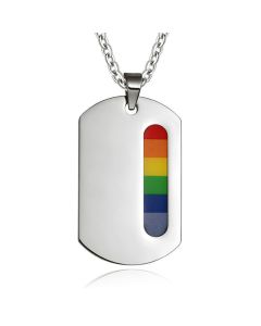 Regenboog kettinghanger RVS Dogtag