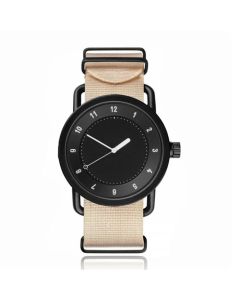 Retro Herenhorloge van LGT JWLS met Nylon Canvas Band Beige