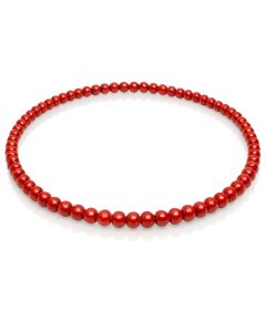 Rode houten kralen ketting 90cm