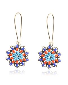 Ronde multicolor dames oorbellen oorhangers met kraaltjes