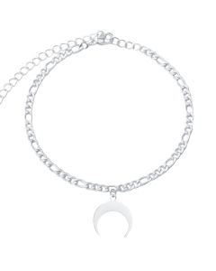 Schakel Enkelband Roestvrijstaal - Moon Silver