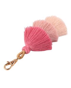 Sleutelhanger Boho Handgemaakt met Kwastjes van Katoen Roze