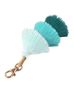 Sleutelhanger Boho Handgemaakt met Kwastjes van Katoen Turquoise