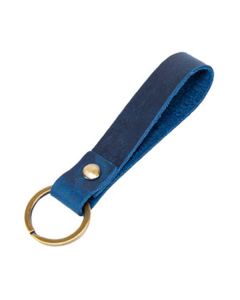 Sleutelhanger Lus Leer Blauw met Sleutelring