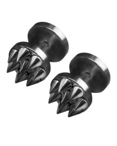 Spike Stud oorbellen edelstaal zwart