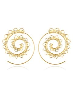 Spiraal Oorstekers Rond Dames Goudkleurig