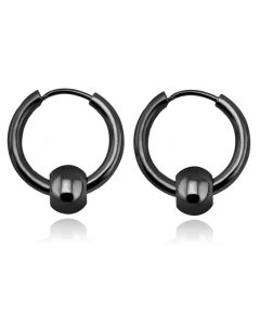 Stalen creolen Flexible Bead Black