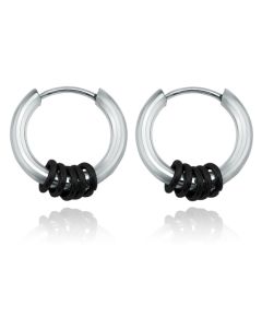 Stalen creolen Flexible Rings Silver Black