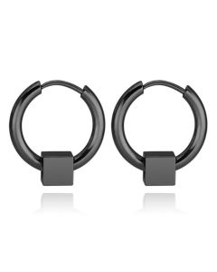 Stalen creolen Flexible Square Black