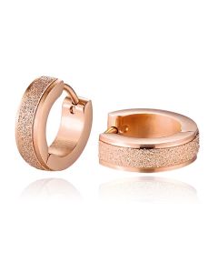 Stalen dames creolen Stardust Rose