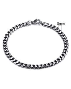 Stalen heren armband LGT JWLS Gourmet schakel Vintage 5mm